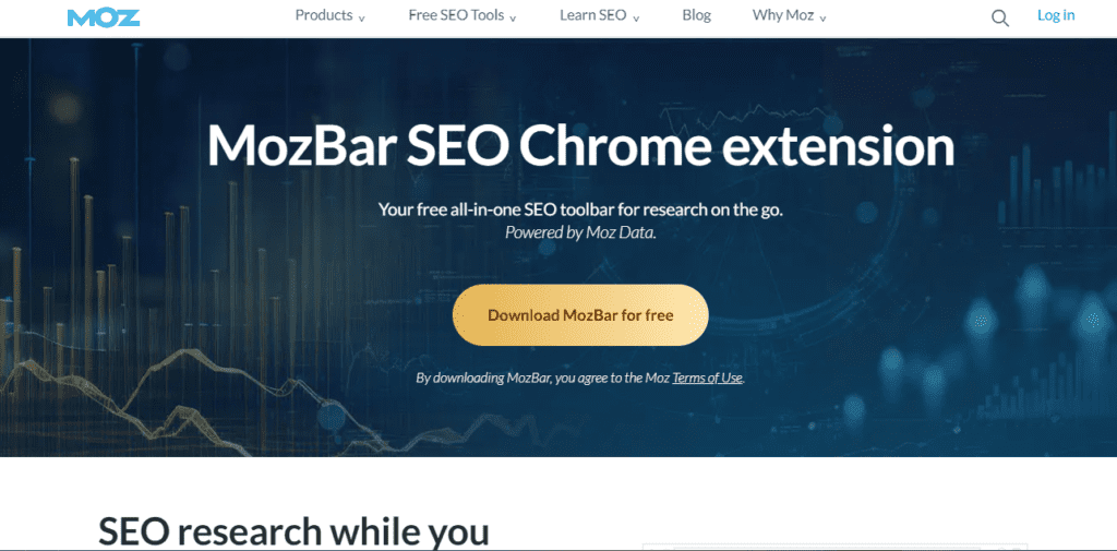 MozBar free SEO Chrome extension