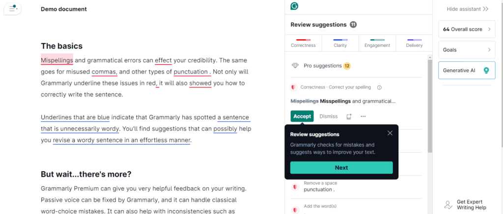 Grammarly Assistant Writing Tool