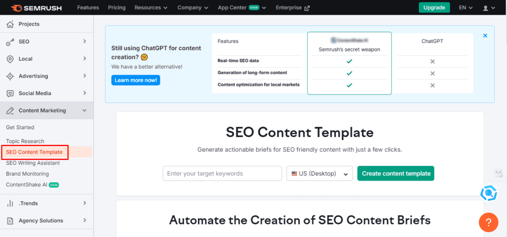 Optimize Content for High Intent with SEO Content Template